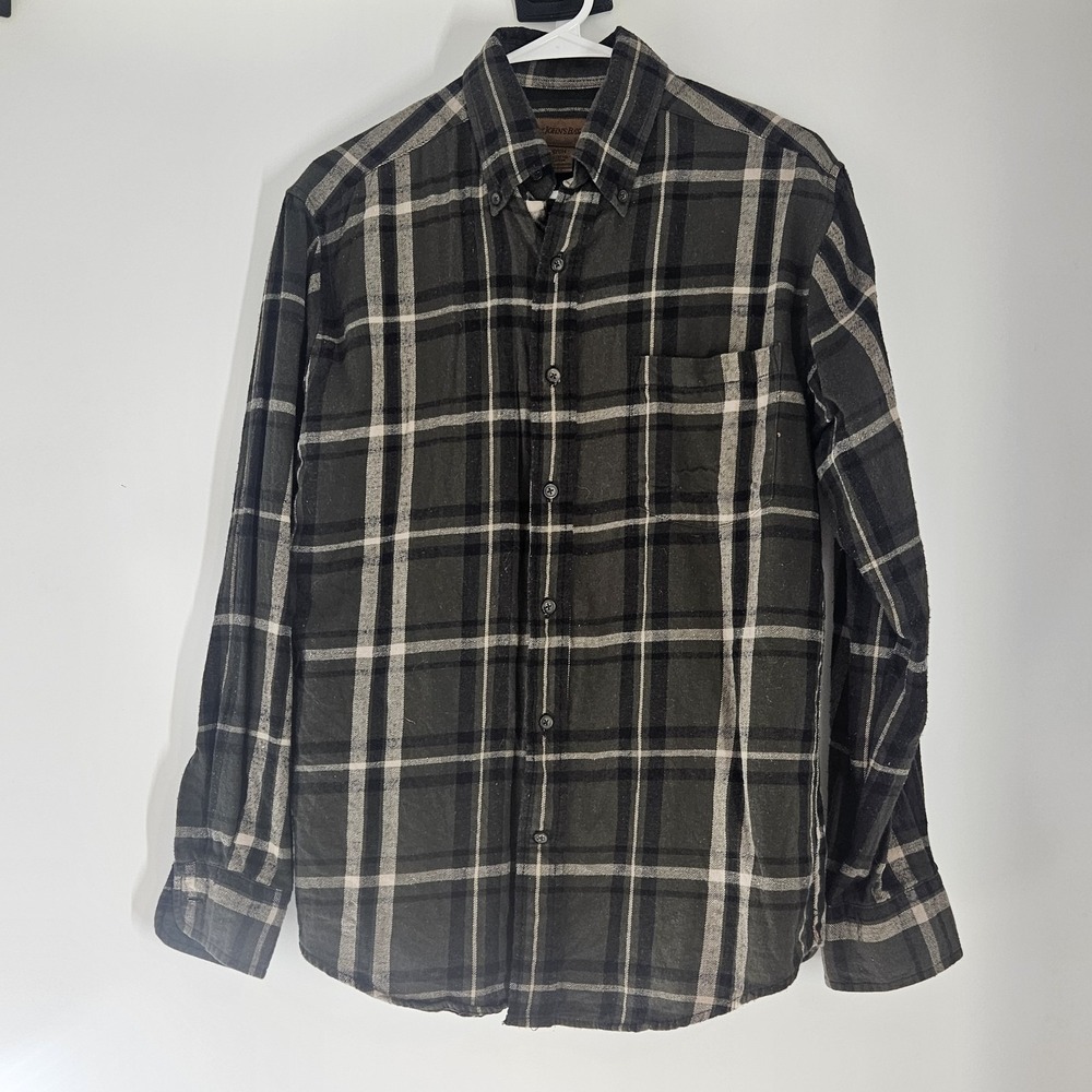 St John's Bay Men's S/Ch Long Sleeve Plaid FLANEL Button Down